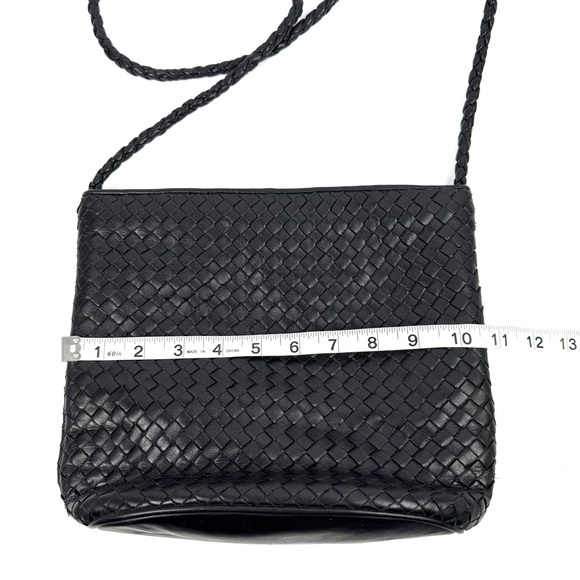 Talbots Vintage Chic Weave Handbag Black Leather Shoulder Bag‎ Braided Strap - Picture 10 of 13